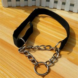 Dog Collars Pet Collar Half Cheque Choke Nylon Necklace Porable Outdoor Cat Training Chain Animal Accessories