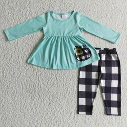 Clothing Sets Rts Infant Baby Girls Halloween Wholesale Kids Long Sleeve Pumpkin Print Top Ruffle Pants Outfits