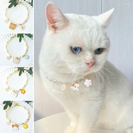 Dog Apparel 1PCS Pet Pearl Collar Adjustable Butterfly Rhinestone Pendant Cat Princess Style Cute Fashion Necklace Accessories