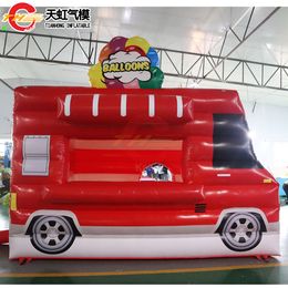 4mLx2.5mWx3.5mH (13.2x8.2x11.5ft) free door ship new design inflatable ice cream truck snack booth, inflatable food booth stand for sale