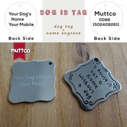 Dog Apparel Wholesale Laser Lettering Kirsite Alloy Self-design Pet Tag DIY Letter Square Id Carve Dogs Name And Tel DIT-003-3