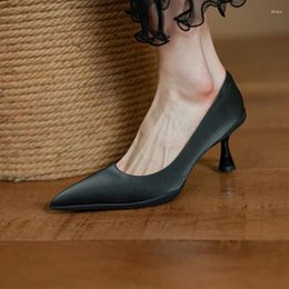 Dress Shoes Women Silk High Heels Slip On Elegant Simple Spring Autumn Daily Pumps Sexy