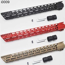 Outdoor 17 inch M-lok Clamping Handguard Rail New Design Free Float Picatinny Mount System Black/Red/Tan