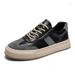 Casual Shoes Men Sneakers Genuine Leather Fashion Skateboarding Brand Designer Flat