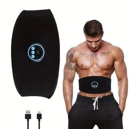 Fitness EMS Electric Abdominal Massager Body Slimming Belt Muscle Stimulator USB Recharge Waist Trainer Weight Loss Device 240426