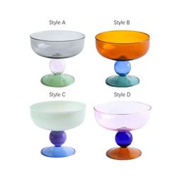 Mugs Dessert Cup Tableware Colourful Nut Fruit Salad Bowl Glass Dessert Bowl for Birthday Christmas Hotel Kitchen Prep Dessert J240428