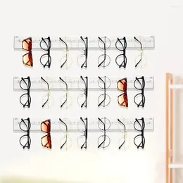 Sunglasses Frames 7 Holes Eyewear Display Rack Modern Wall Mounted Transparent Glasses Storage Acrylic Shelf Shops