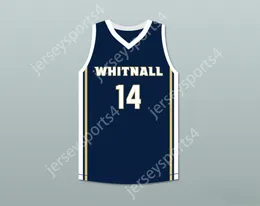 CUSTOM Mens Youth/Kids PLAYER 14 WHITNALL HIGH SCHOOL FALCONS NAVY BLUE BASKETBALL JERSEY 2 TOP Stitched S-6XL