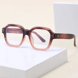 Sunglasses 2024 Wood Grain Anti Blue Light Glasses Student White Collar Frame Large Box Personalised Style