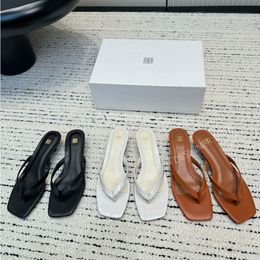 Top quality toteme slippers flip flops beach shoe casual Low heels sandals minimalist simple style Luxury designer slides Factory footwear