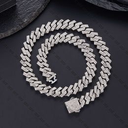 Designer Pendant Necklaces Hip Hop New Product Strip Cuban Chain 12mm Alloy Water Diamond High Quality Versatile Necklace