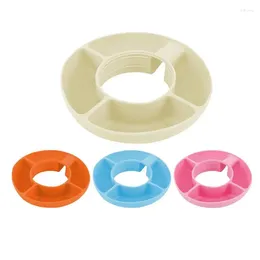 Bowls Tumbler Snack Bowl Silicone Divided Spinner Plate Container For Cinema Picnic Road Trip KItchen Storage Supplies