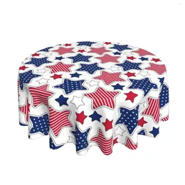 Table Cloth Washable Reusable Blue Star American Flag Print Decorative Tablecloth Dust And Wrinkle Resistant