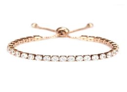 MicroMosaic Zircon Bracelet Female Couple Simple Tennis Bracelet Adjustable Jewellery Women Rose Gold Silver Bracelets116868192