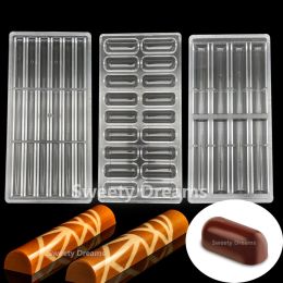 Moulds 3D Cylinder Stick Polycarbonate Chocolate Bar Moulds Form for Bakery Baking Mold Pastry Candy Cake Tools