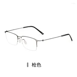 Sunglasses Frames 53mm Ultra Pure Titanium Half Frame Square Eyewear For Men And Women Anti Blue Light Prescription 6205