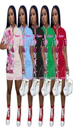 Designer Dresses Womens 2023 Baseball Dress Summer Printed Short Sleeve Button Medium Skinny Active Skirt Sportswear Outfits3330471