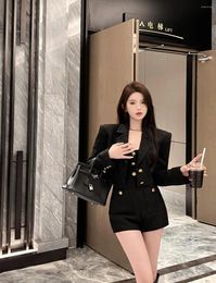 Casual Dresses Current Price Hepburn Overture High Texture Woven Heavy Industry Black Gold Jumpsuit Top Shorts Suit For Women Dress