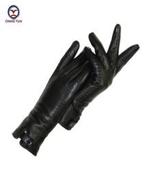 New Women's Gloves Genuine Leather Winter Warm Woman Soft Female Rabbit Fur Lining Riveted Clasp High-quality Mittens T2008194574662