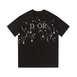 Designer Luxury Chaopai Classic Summer new fashion trend brand Full Star Letter foam comfortable printed cotton loose short sleeve T-shirt lovers