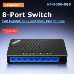 Switches 8 Port Full Gigabit Plastic Unmanaged Network Ethernet Switch