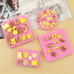 Moulds Mini Croissants Simulation Bread Fondant Silicone Mould Handmade Chocolate Cookie Cake Decoration Mold Pastry Baking Accessories