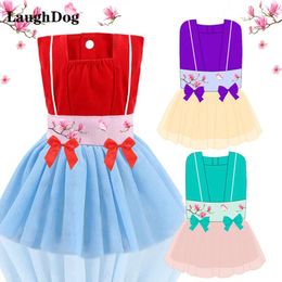 Dog Apparel Spring Autumn Clothes Bow Gauze Cute Ancient Princess Dress For Small Dogs Chiffon Skirt Chihuahau Pet Clothing