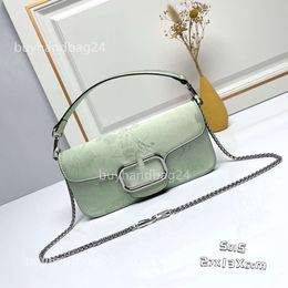 Style Event Summer Stud Valentyno Wool Bags Rock Embroidery Bag White Vlogoo Lady New Purse 2024 Leather Art Chain National Handheld Small Square Handbag 17QR