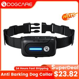 Collars DOGCARE AB04 Anti Barking Dog Collar Training 5 Sensitivity 7 Intensity Levels Bark Stopper Rechargeable Adjustable Dog Collars