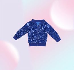 Girls Jacket Sequin Bomber Rainbow Jackets Kids Child Pink Solid Sparkle Coat Long Sleeve Gold Outerwear Toddlers Glitter Jacket 23150742