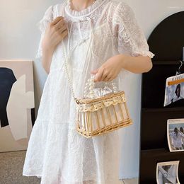 Evening Bags Girls Rattan Woven Crossbody For Women Summer Straw Basket Tote Hand Ladies Beach Holiday Shoulder Bag