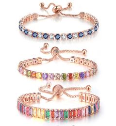 Multicolor Tennis Bracelet For Women Adjustable Jewellery Zircon Randomly Arranged Wedding Christmas Fashion Jewelry4284255