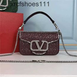 Magnetic Small Shiny Vallentiiino Single Handbag Bag Light Square Shoulder Designer Crystal Buckle Portable Luxury Letter Purse Messenger Bags New SBRW