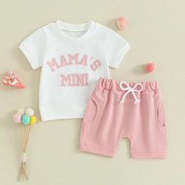 Clothing Sets Toddler Girls 2 Piece Outfits Daddys Girl Letter Print Short Sleeve T-Shirt And Shorts Born Summer Clothes