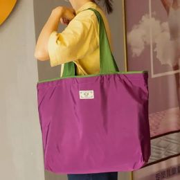 Bags Folding Shopping Bag Large Capacity Waterproof Travel Bags Portable Grocery Shopping Bag with Shoulder Handbag Supermarket Bags
