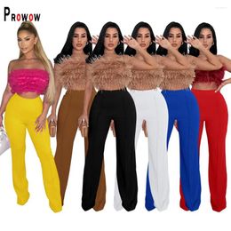 Women's Pants Prowow High Waisted Pant Zipper Korean Fashion Solid Color Female Trousers 2024 Design Fall Streetwear Clothing