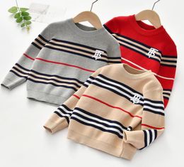 Designer Boys Sweater Kids Stripe Long Sleeve Pullover Children Letter Embroidered Knitted Jumper Kids Cotton Knitted Sweater A4421232969