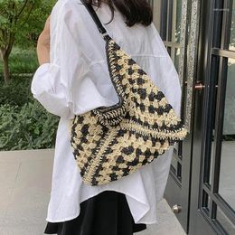 Evening Bags Summer Women Weave Straw Underarm Tote Bag 2024 In Travel Big Beach Shoulder Handmade Lady High-capacity Handbags
