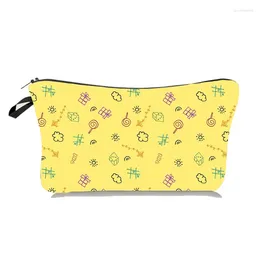 Storage Bags Yellow Girls Small Fresh Cosmetic Bag Toiletry Ladies Gift For A Friend High Quality Pencil Case