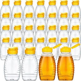 Storage Bottles Plastic With Honey Storing Jar For Bottle Empty 4.6oz Dispensing Clear Squeeze Caps