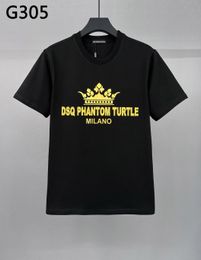 DSQ PHANTOM TURTLE SHORT-SLEEVED Cotton T-shirt with Milano logo PRINT T-SHIRT Mens T Shirts Short Sleeve Tshirts Summer Hip Hop Tops Tees Streetwear | 5668