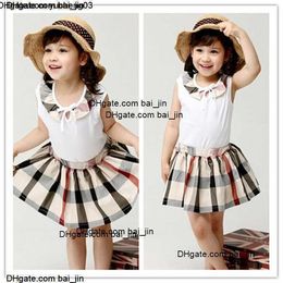 Girls Dress Summer Valentines Day Round neck tie Top A-line Princess skirts Baby Girl Dresses Kids Designer Clothes