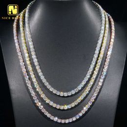 Cheap Price 3mm Moissanite Tennis Chains Hip Hop Fashion Necklace 925 Silver Gra Lab Diamond and Bracelet