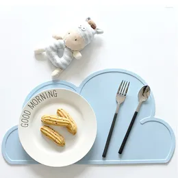 Table Mats 1/Pcs Silicone Cloud Shape Baby Placemat Portable For Feeding Dishes Plate Kids Non-slip Mat Children's Tableware