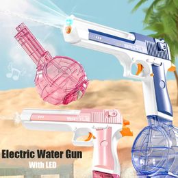 Electric Continuous Firing Water Gun Summer Outdoor Beach Childrens Fighting Game Bursts HighPressure 240420