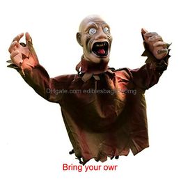 Other Event Party Supplies Halloween Swing Ghost Sound Control Decoration Ground Plug-In Horror Props Outdoor Garden Haunted House Dhyf9