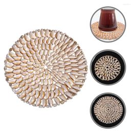 Mugs Shell Potholders Ocean Decor Drink Natural Home Coasters Seaside Cup Storage Pad