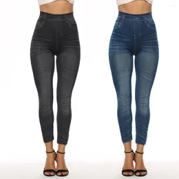 Women's Jeans Ladies'printed Bottoms Hip Lift Overshoot And Slim Nine-minute Pants