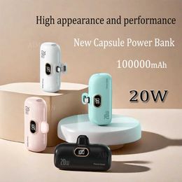 Cell Phone Power Banks 20W new capsule power pack mini portable 100000mAh fast charging mobile power supply J240428