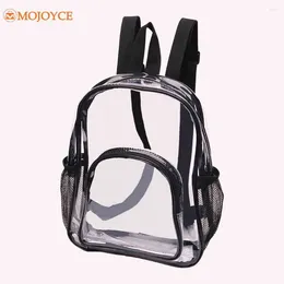 Backpack Transparent PVC College Student Rucksack Fashion School Bags Waterproof Large Capacity Simple Portable See Through For Women Men